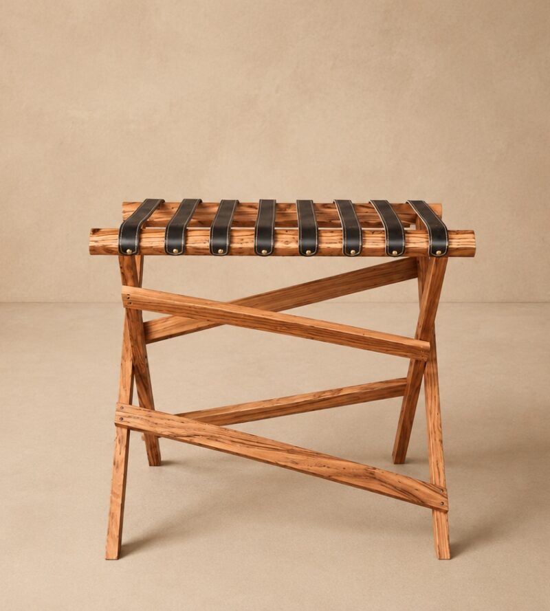 Folding Leather Luggage Rack from The African touch