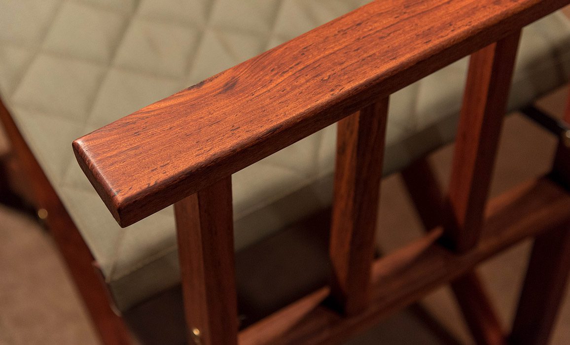Safari Camp Director's Chair Narrow Armrest Zambezi teak armrests of the safari camp director's chair