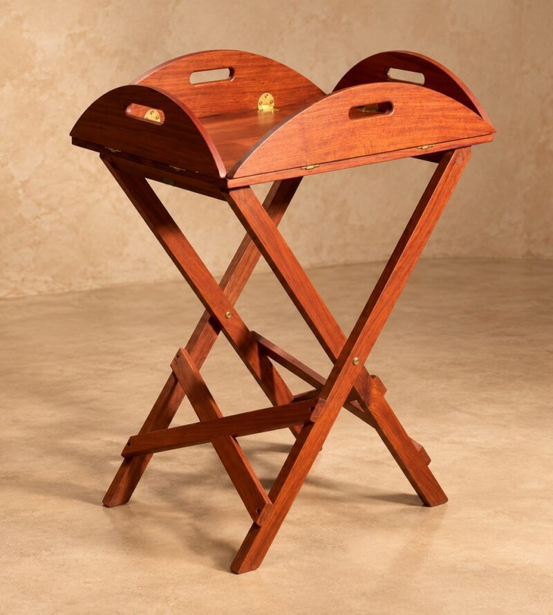 Classic Butler's Tray made from solid Zambezi teak with folding side flaps.