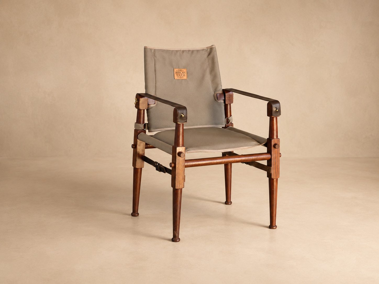 roorkhee_safari_chair_cushioned_canvas_seat_side_angle_view • Portable Roorkhee Safari Chair disassembled for packing and travel