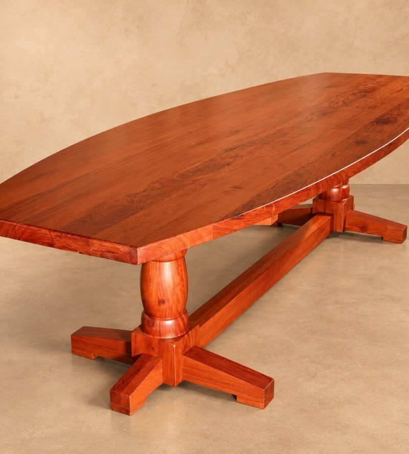 safari boardroom table made from solid teak