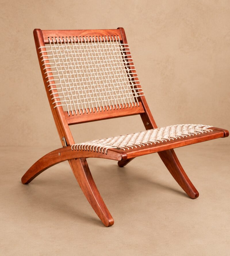 Wilderness safari patio chair made from solid Zambezi Teak and yacht rope