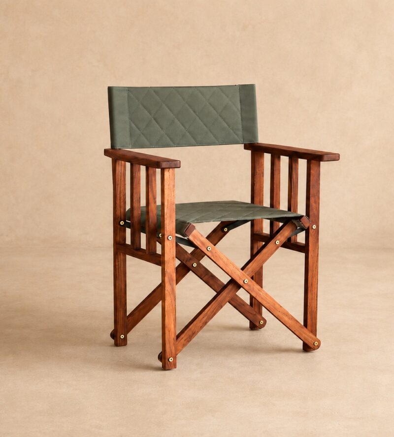 classic safari director's chair showing ripstop safari green canvas