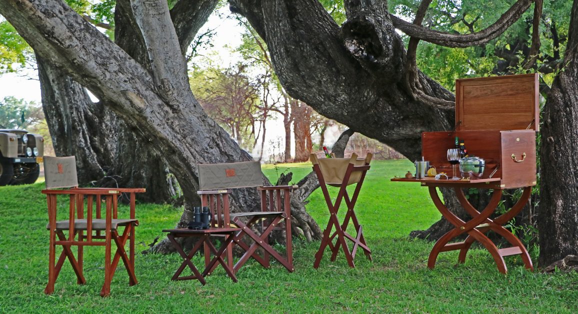 Sabi Luxury Director's Chairs and Hemingway Field Bar